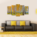 Impresión giclée del bosque del otoño en lona / arte de la pared para la decoración casera / pintura de la lona del árbol de abedul